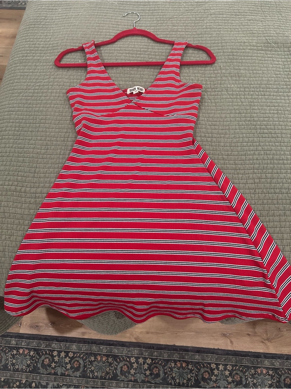 Derek Heart Red Striped Tank Dress